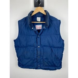 Anthony's Buckhide Brand 80s Button Down Blue Puffer Vest C.R. Anthony Stores- L
